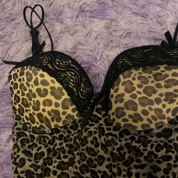 Vintage y2k cheetah print lingerie top - Picture 2 of 2